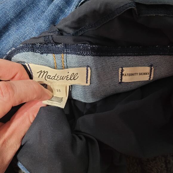 Madewell maternity size 25 medium wash skinny jeans full panel - Picture 4 of 5
